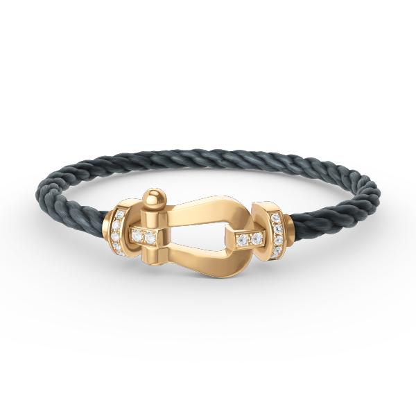 [Kincade Jewelrys]FORCE LARGE HORSESHOE HALF DIAMOND BRACELET GOLD